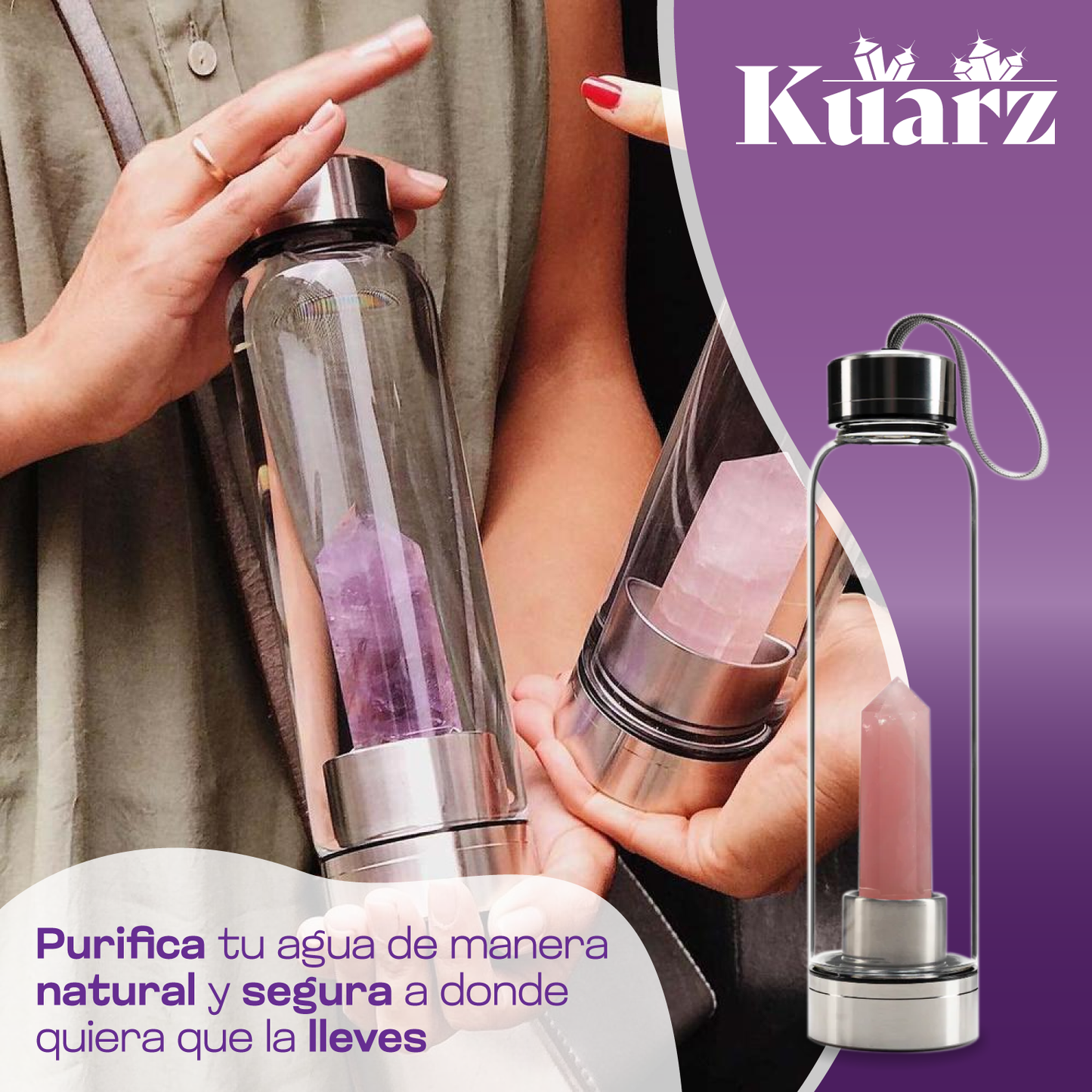 Botella de cuarzo purificadora de agua - Kuarz™