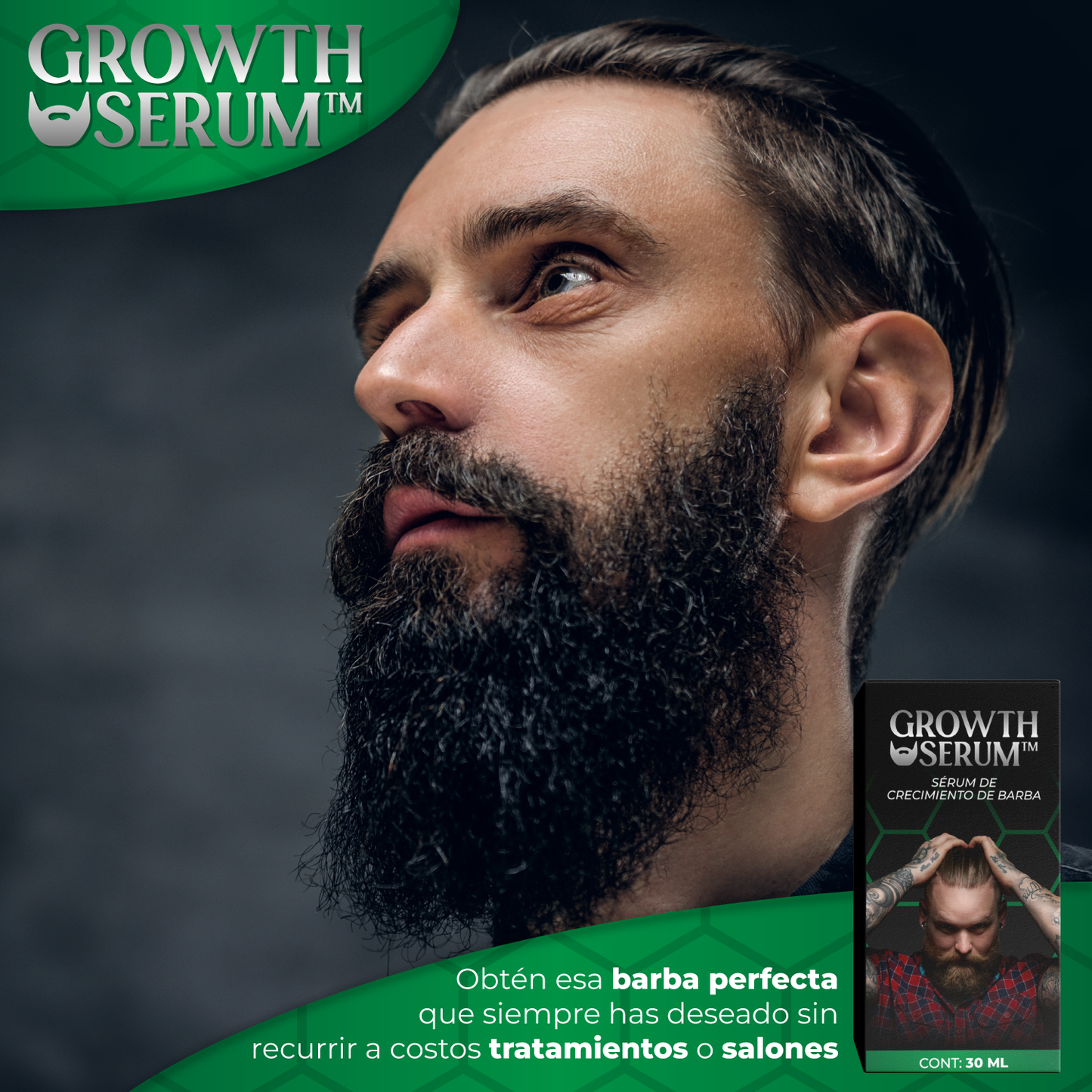 SERUM NATURAL PARA EL CRECIMIENTO DE LA BARBA - GROWT SERUM™