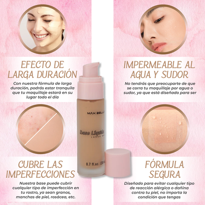 BASE ANTI AGUA PARA ROSTRO ( 3 TONALIDADES) - BELLE MAC