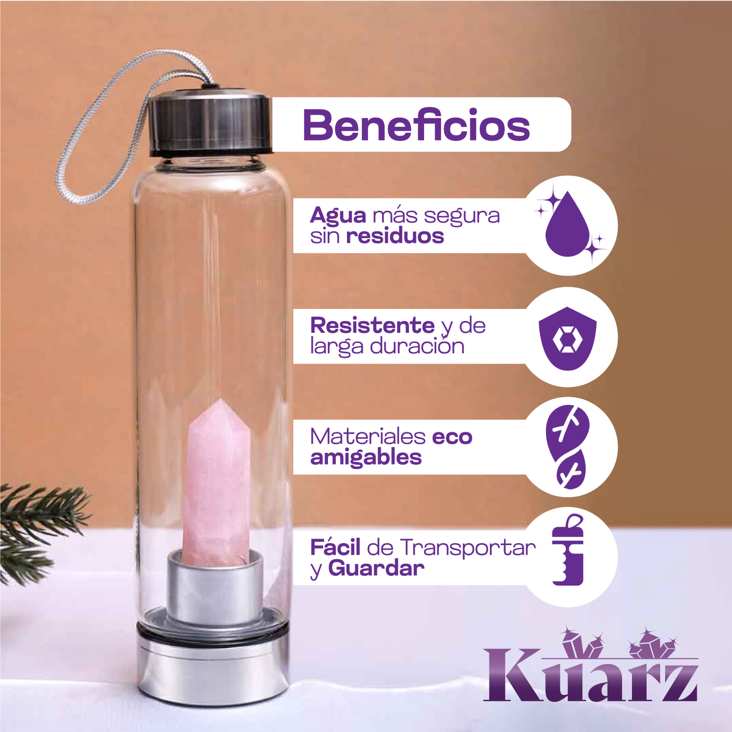 Botella de cuarzo purificadora de agua - Kuarz™