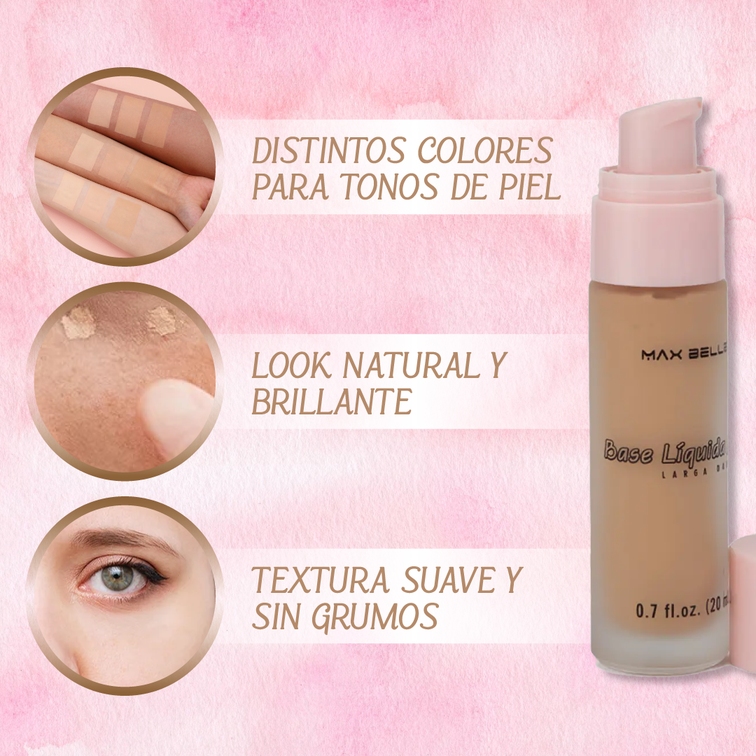 BASE ANTI AGUA PARA ROSTRO ( 3 TONALIDADES) - BELLE MAC