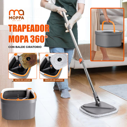 Trapeador Mopa 360 Con Balde Giratorio - MOPPA™