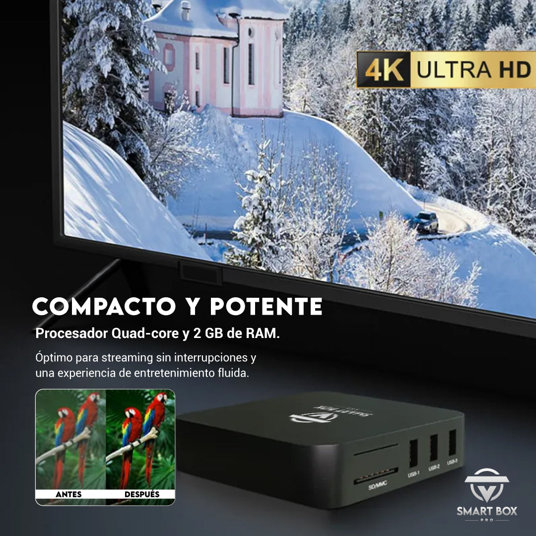 OFERTA SOLO HOY🎁 | Dispositivo inteligente para acceder a películas y series gratis - Smart Box Pro 4k™