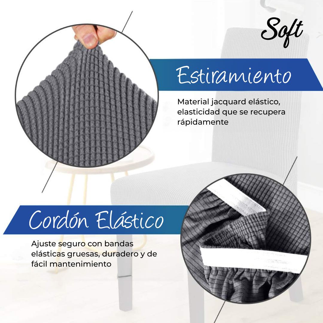 OFERTA CIBER DAY🎁 Fundas de tela para sillas - SOFT™ | Pack 4 fundas x 19.990 🎁