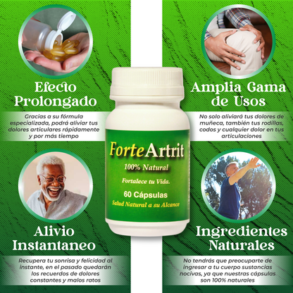 Capsulas Naturales Para Combatir El Dolor De Huesos Y Articulaciones - Forte Artrit™